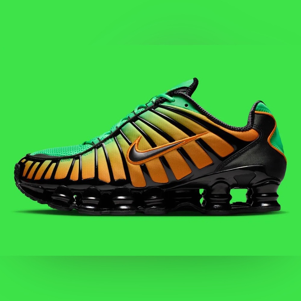 Men’s Nike Shox TL Green/Yellow Athletic Running Shoes